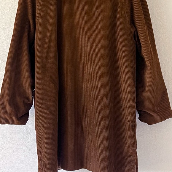 Vintage Camel Brown Corduroy Coat Peter Pan Collar Bracelet Sleeves - Picture 11 of 15